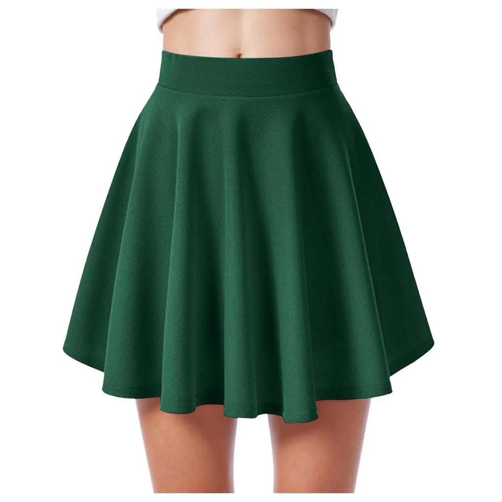 Women's High Waist A Line Skater Skirt Casual Solid Flared Mini Skirt Soft Stretch Summer Casual Sports Golf Tennis Short Skirts
