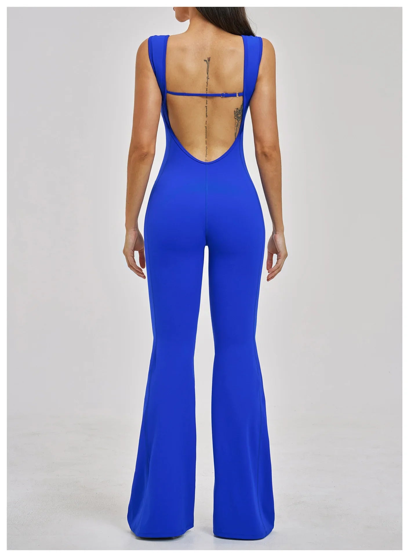 Slimming Yoga Jumpsuits Women Hollow Out Ruffles Backless Sportswear Fitness Back Hip-Lifting Leggings One-Piece Gym Bodysuits