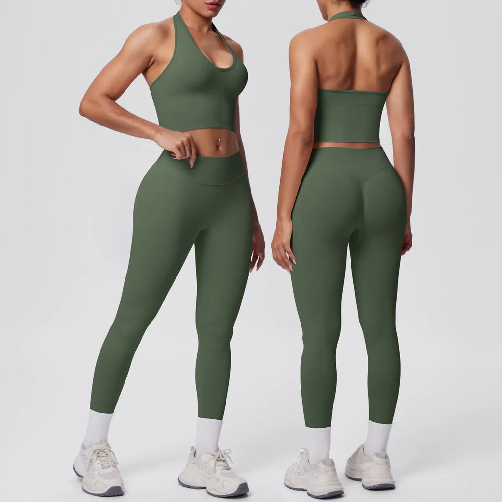2pcs Yoga Set Gym Outfits Clothes Athletic Wear Yoga Suits For Women Fitness Set Tracksuits Sports Bra Gym Leggings Sportswear