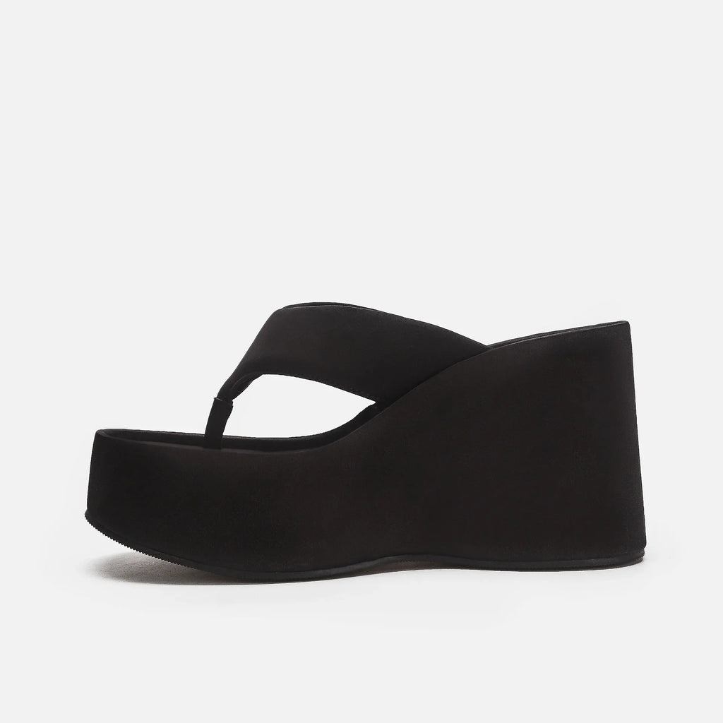 2026 Leisure Black Summer Platform Sandals Women Outdoor Slides Slipper Vintage Flip Flops High Heels Wedges Shoes Daily Wear