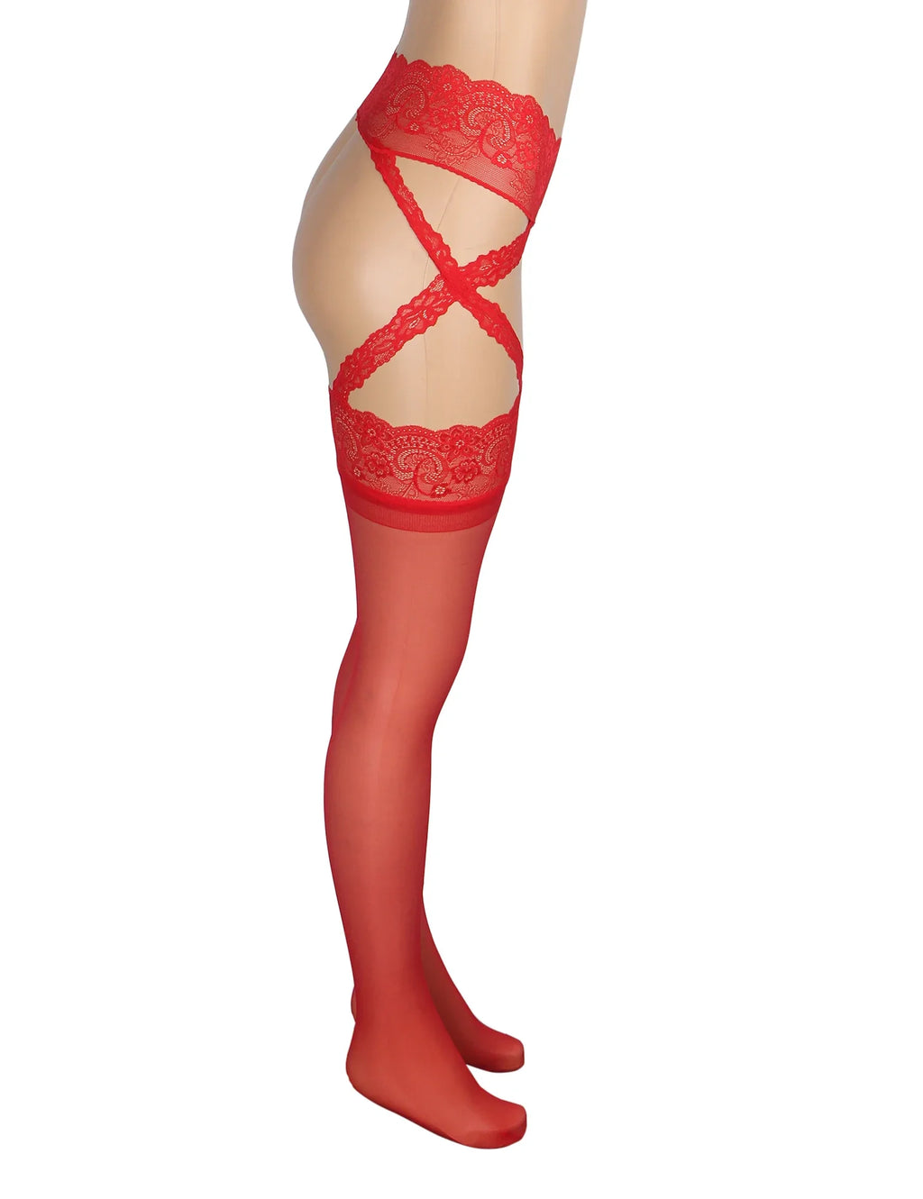 Luxury Lace Pantyhose Garter Belt Tights Cross Lace Waistband High Elastic Sexy Stockings Women Fashion Hosiery Plus Size XS-5XL