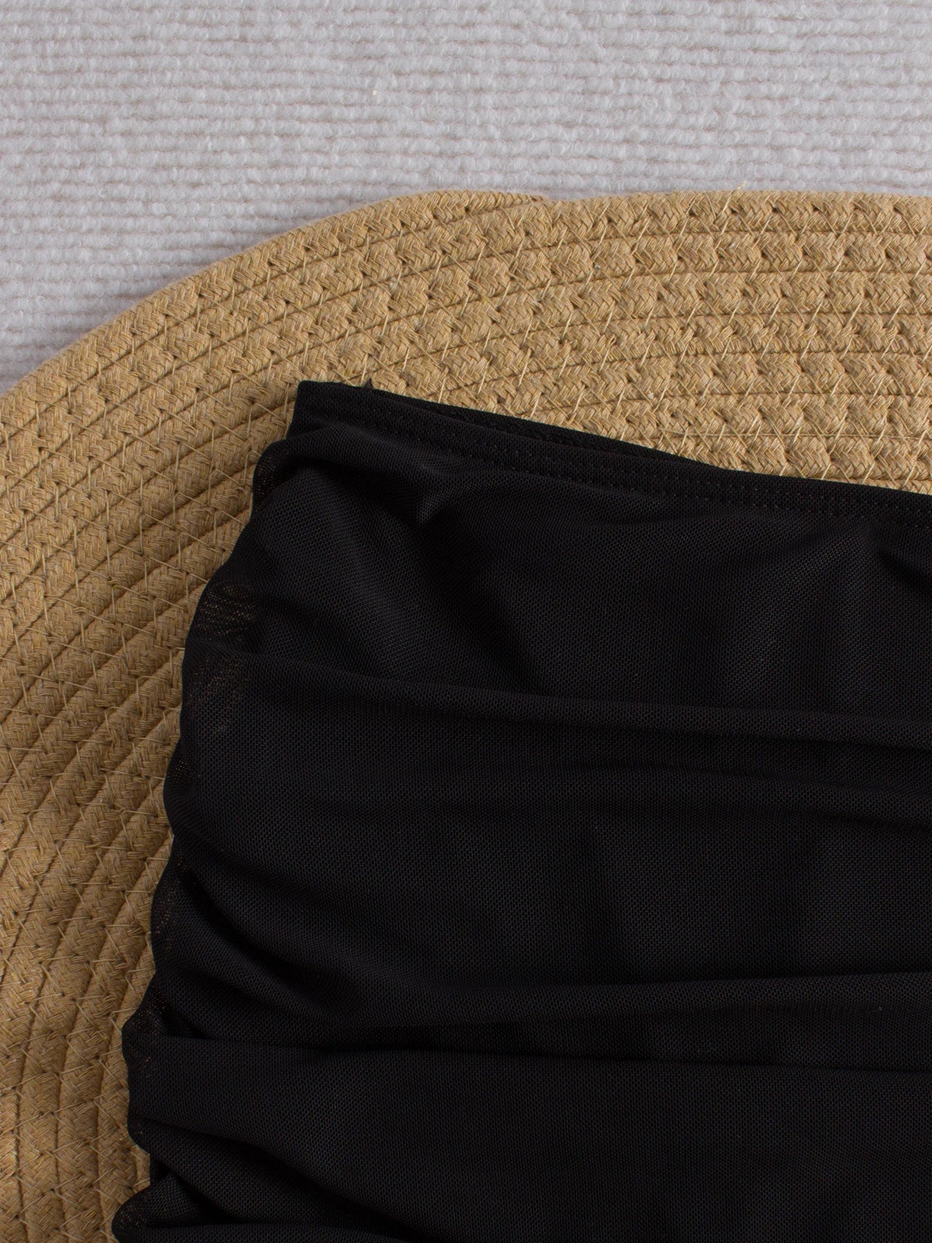 2026 Black Mesh Skirt Pants Swimsuit Sexy Swimwear Women Solid Bathers Bathing Swimming Trunks Swim Suit Female XXL
