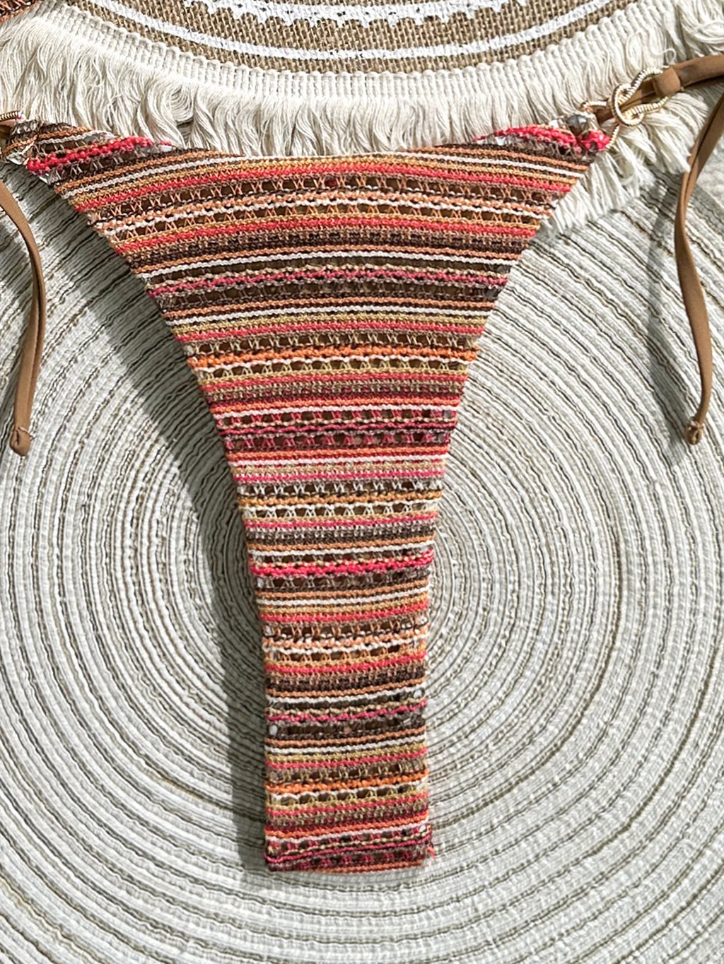 Sexy Coffee Striped Micro Bikini Set 2026 Women Halter Push Up Bra Bandage Thong Swimsuit Summer Bathing Suit Holiday Swimwear