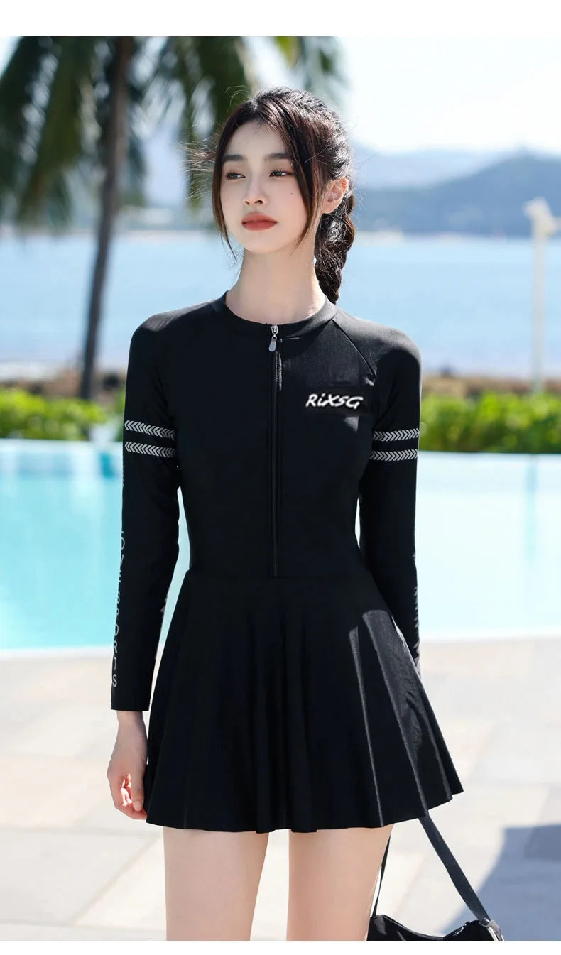 New Women's Split Style Swimsuit for Slimming, Belly Covering, and High-end Sports Style