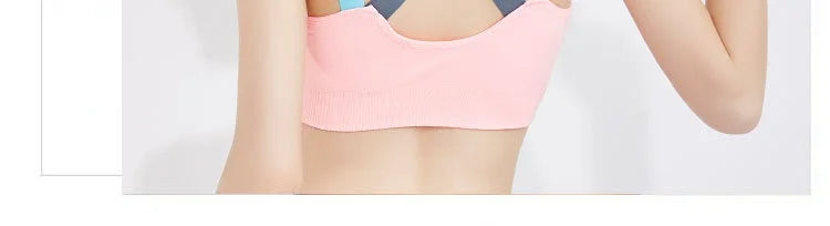 Sports Bra Women Patchwork Cross Back Straps Jogging Gym Crop Top Female Tops Fitness Yoga Shockproof Vest Sport Bras for Women