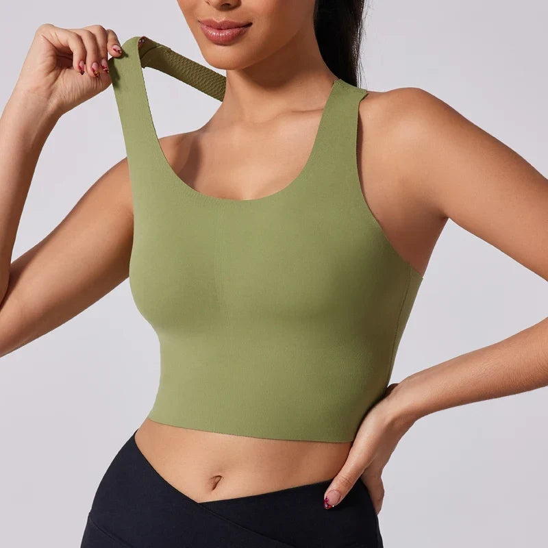 DIAS FIT JOY Wide shoulder strap cross sports vest comfortable shockproof yoga bra fixed chest pad beautiful back fitness Gym