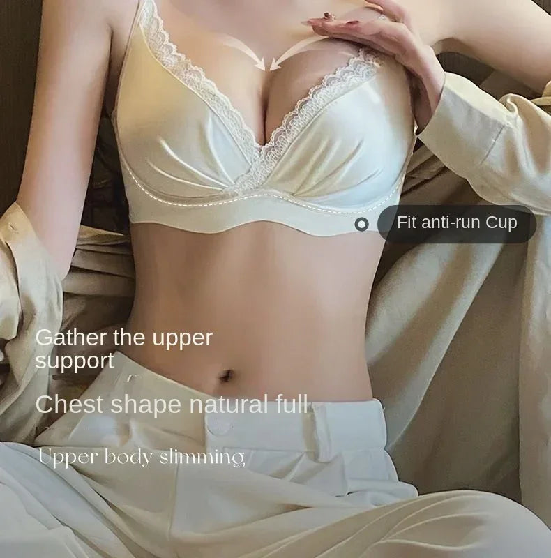 Desire Thin Push-up Seamless Adjustment Women's Small Breasts Sexy Underwear Without Underwire Support Anti-sagging Bra Summer