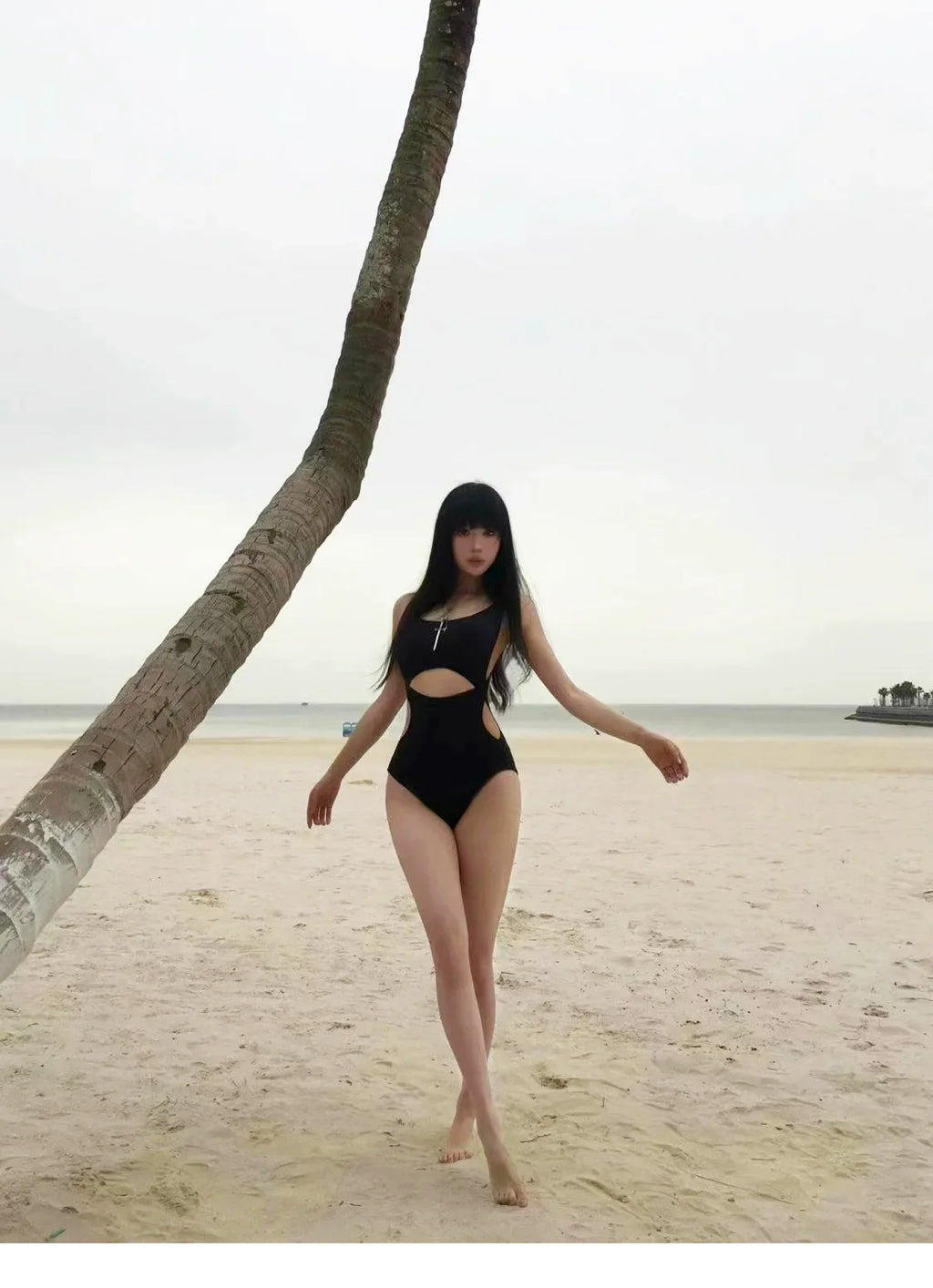 New Vacation Design with Hollowed Out Triangular Jumpsuit To Cover The Belly and Make You Look Slimmer, Hot Spring Swimsuit