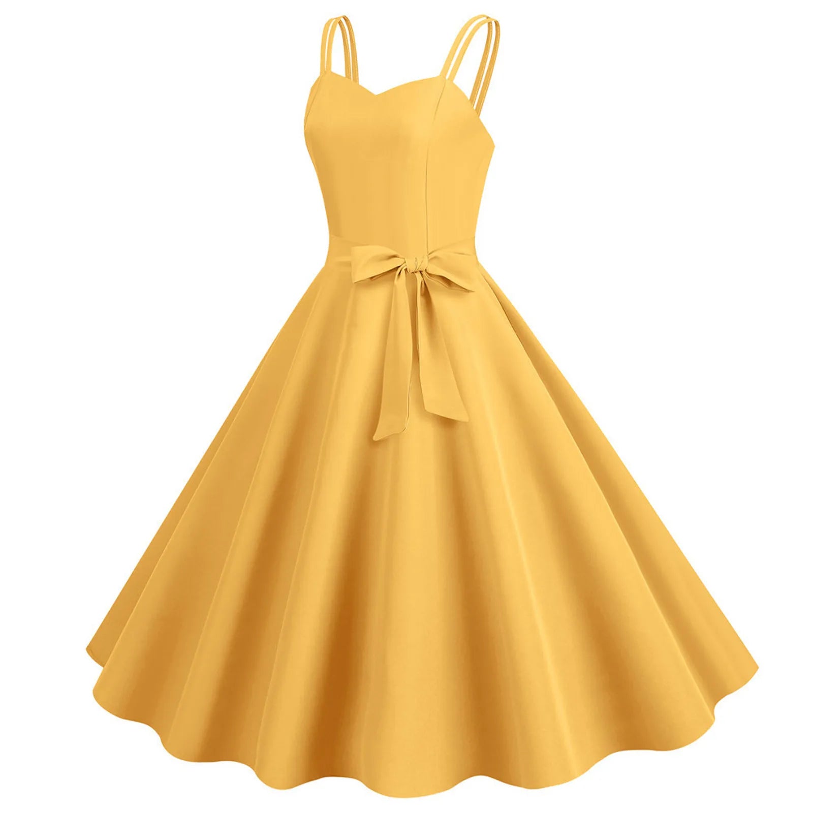 Womens Sleeveless Dress 1950s Housewife Evening Party Prom Dress Temperament Womens Dresses Female Holiday Loose Beach Dresses