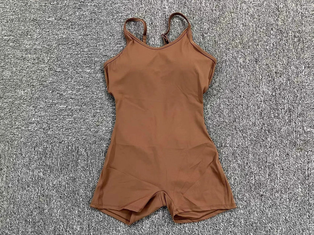 Yoga Jumpsuit Seamless Sports Jumpsuit Set Woman Gym Short Sets Backless Fitness Suit Elastic Workout Clothes for Women Bodysuit