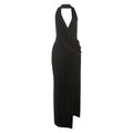 Temperament Halter Neck Party Dresses Women Sexy Deep V-neck Backless Package Hip Slit Dress Hot Girls Club Banquet Vestidos