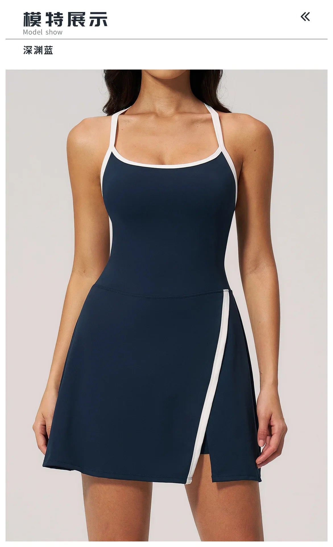 Naked Women's Tennis Dresses for Women Breathable Back Hollowed Out Sleeveless Mini Dress Built in Shorts Tight Sports Skirt