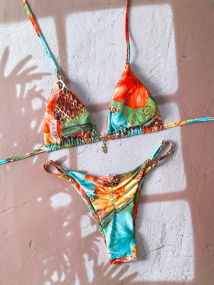 New Micro Bikini Women Swimsuit Two-Piece Bathing Suit Woman Swimwear Sexy Leopard Push Up Thong Bikinis Sets Beachwear Summer