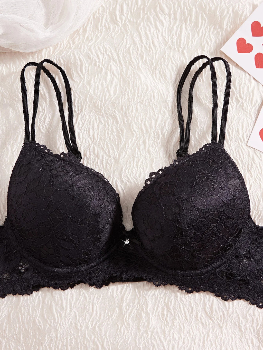 6-Piece Set Lace Women's Underwear Set No Lining Lace Push up Bra Comfortable Fitting Sexy Mesh Lace Panties Women's Bra Set