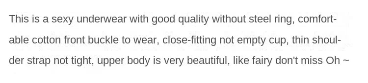 MOYISU Desire Sexy Girl Underwear Front Buckle Thin Shoulder Triangle Cup Thin Back Without Underwire Sexy Simple Bra Small Bra