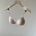 Wireless Summer Bra French Style, Front Closure Thin Straps for Sml Bust Seamless Triangle Cup Beautiful Back No Show Comfort AB