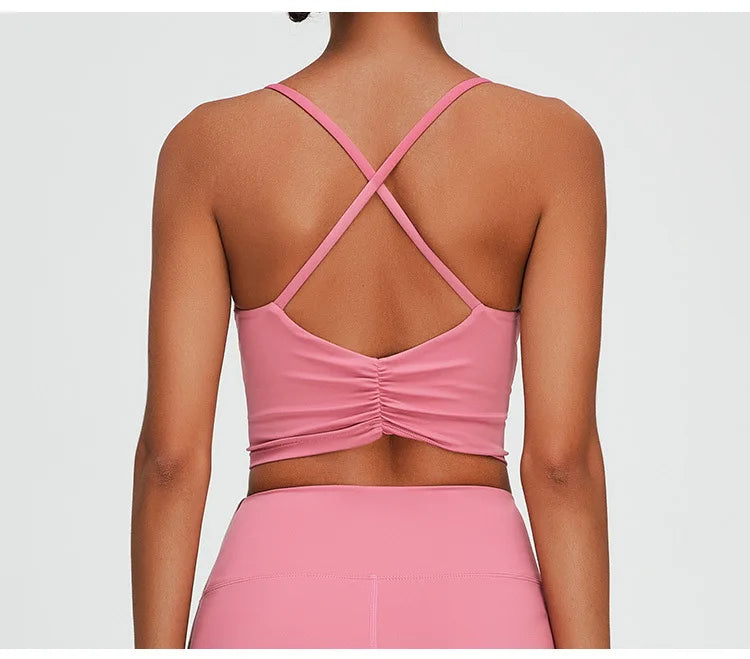 Women's Sports Underwear Cross Back Vest Yoga Bra Gym Training Clothes Sports Bra Women's Quick Drying Running and Fitness Top