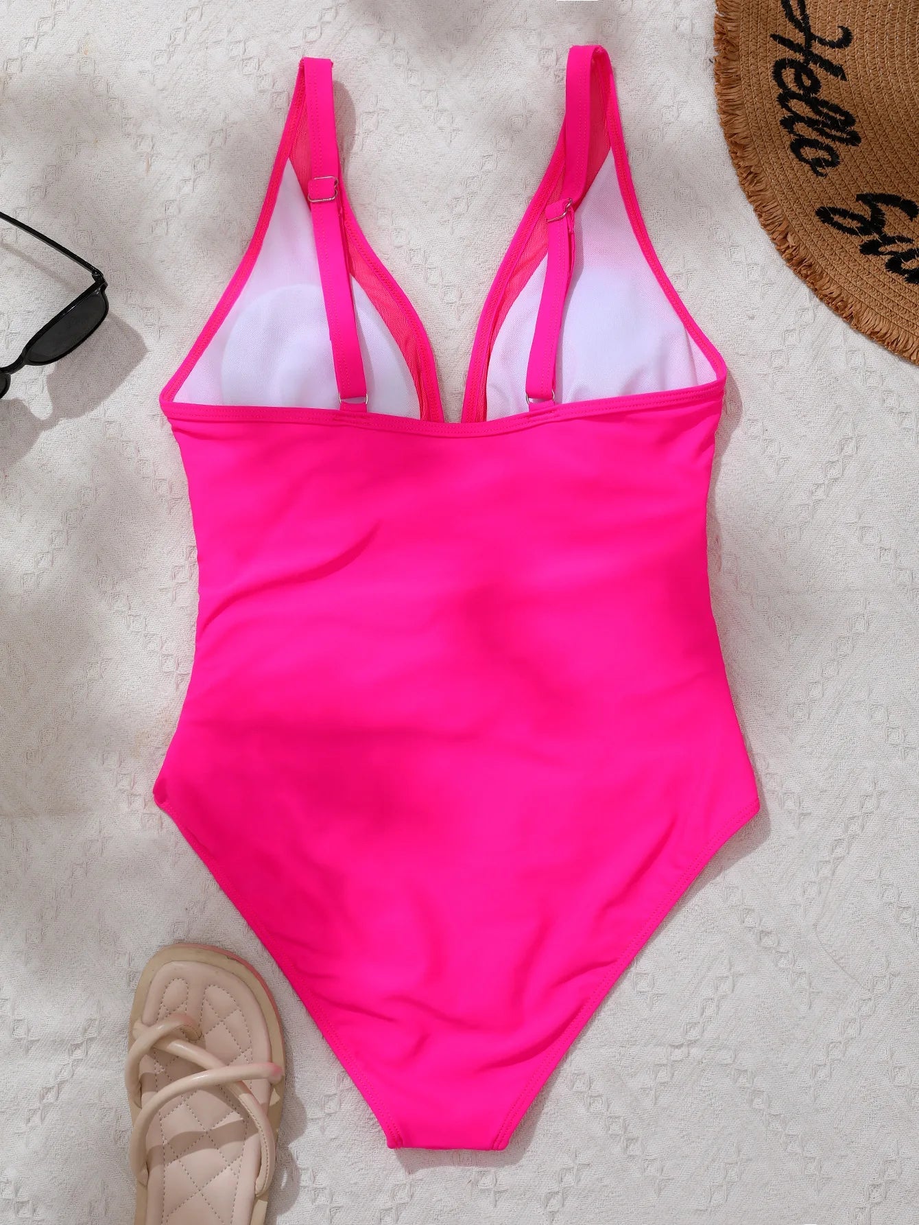 Sexy Black One Piece Swimsuit 2026 Women Mesh Patchwork Transparent Tummy Control Swimwear Bathing Suit See Through Monokini