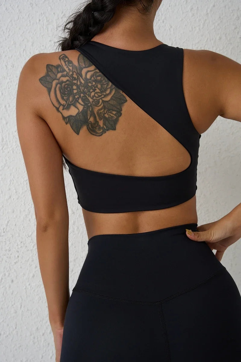 DIAS FIT JOY Nylon Beauty Back Sports Bra Women's Shockproof Yoga Bra Gathering Running Sports Vest