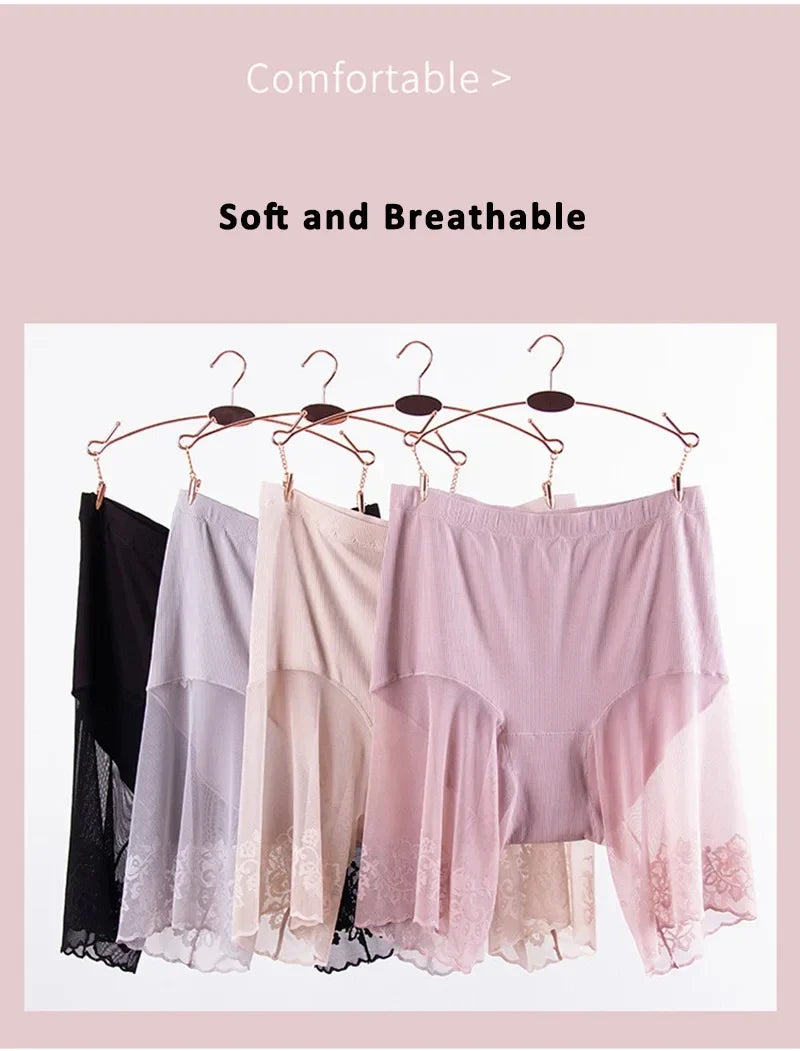 60-115 KG Plus Size Safety Short Pants Summer Women Seamless Underskirt Shorts Anti Rub Thigh Boyshorts Sexy Lace Women Boxers