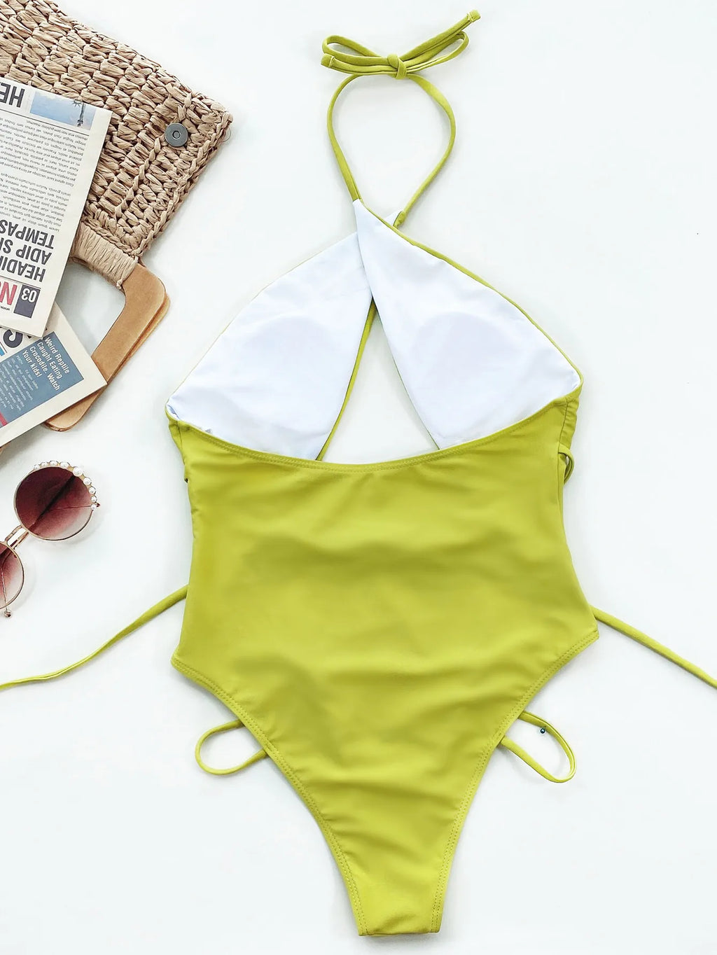 2026 New One Piece Swimsuit Swimwear Women Solid Cross Halter Hollow Bandage Bathing Suit Beachwear Female Maillot De Bain Femme