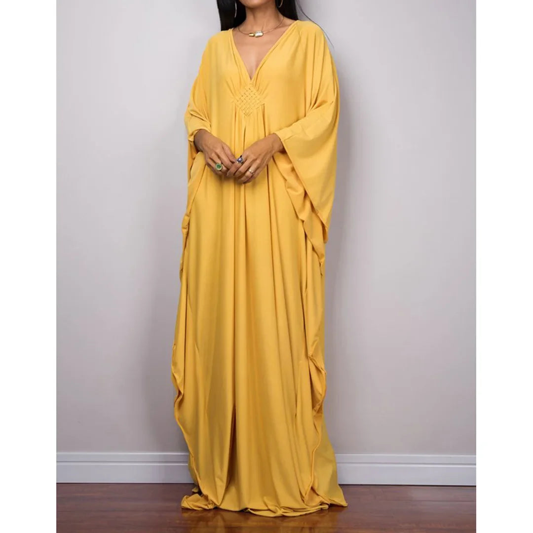Greek Goddess Long Dress Batwing Sleeve Tunic Beach Cover Up Cover-ups Beach Dress Beach Wear Beachwear Kaftan Maxi Dress V4427