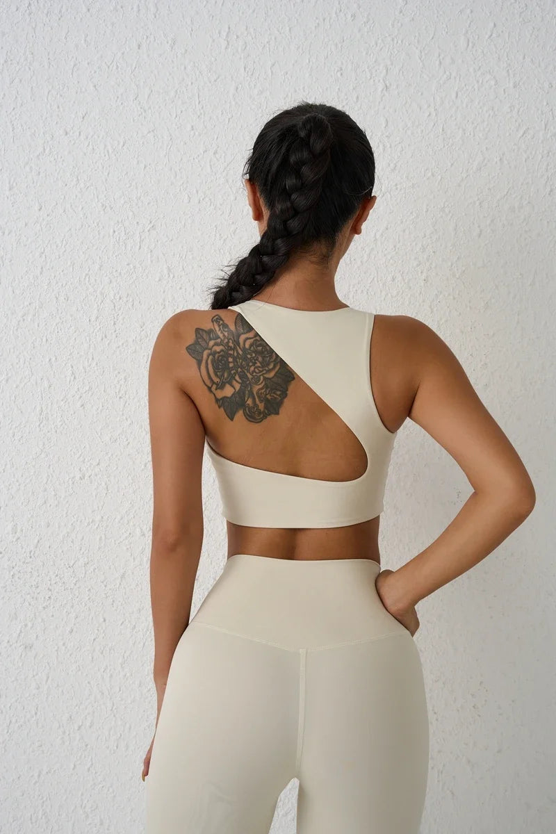 DIAS FIT JOY Nylon Beauty Back Sports Bra Women's Shockproof Yoga Bra Gathering Running Sports Vest