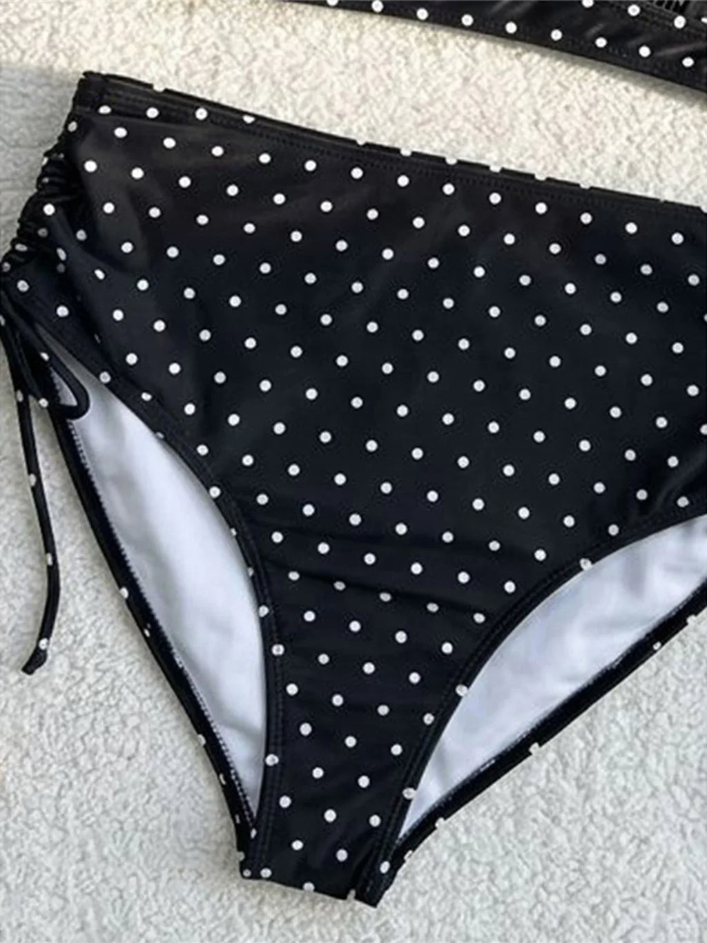 S - XL Polka Dot V Neck High Waist Bikini Female Swimsuit Women Swimwear Bather Bathing Suit Swim Two-pieces Bikini set K8111