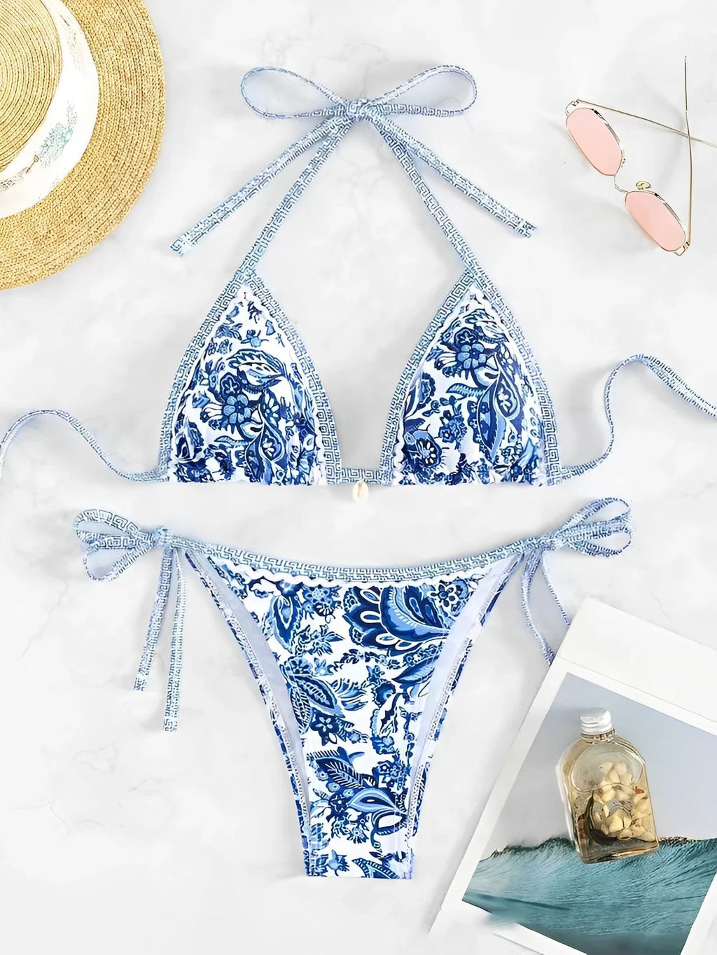 2026 Halter String Triangle Two Piece Bikini Women Swimwear Female Swimsuit Bathers Bathing Swimming Suit Beachwear Summer