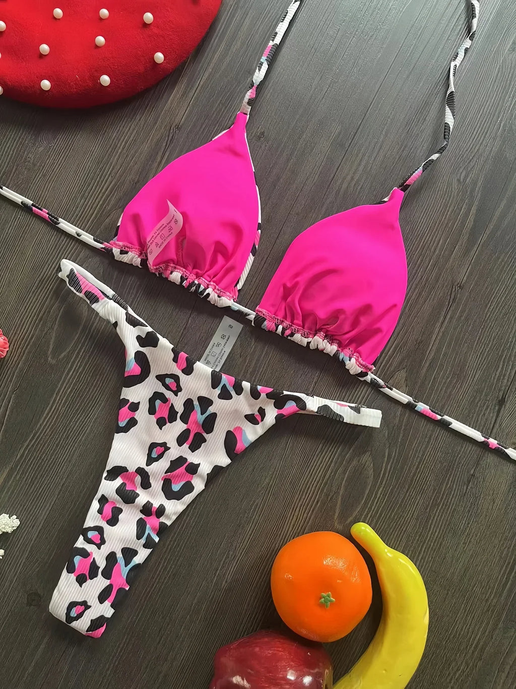 New Women's Bikini Split Print Swimwear Fashion G-string Beach Holiday
