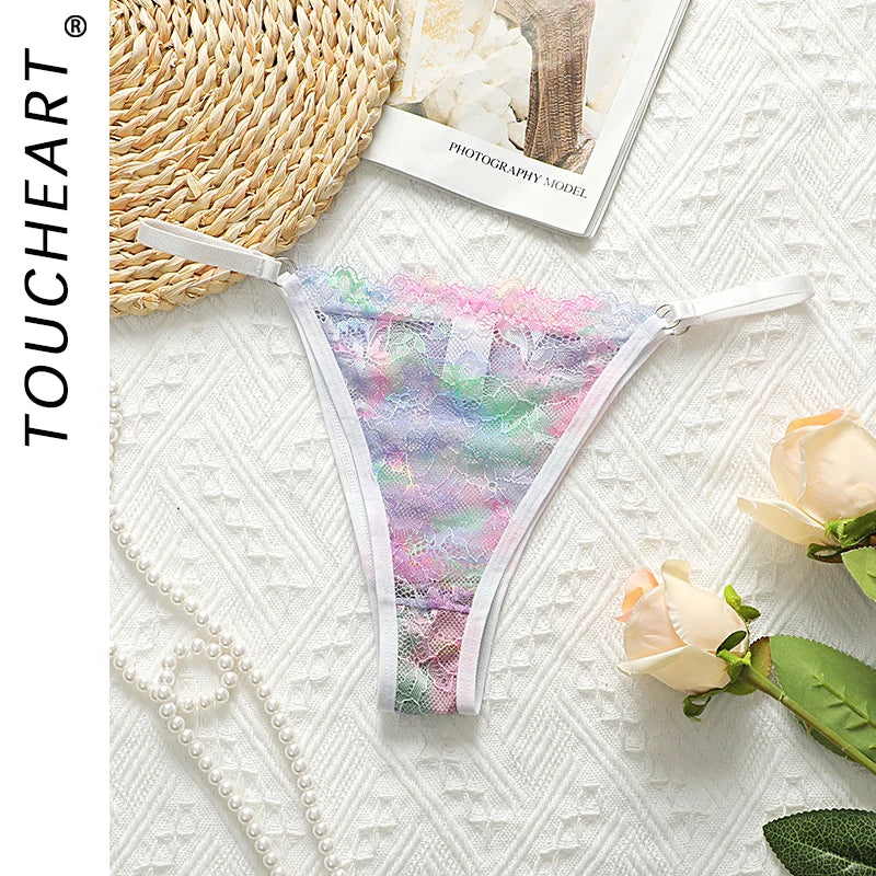 Toucheart Sexy Ultra Thin Underwear For Women Transparent Lace Underwear Comfortable Breathable Briefs Exotic Mesh Underwear New
