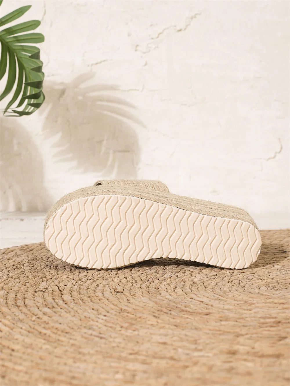 2026 Big Size 43 Summer Espadrilles Sandals Women Beach Vacation Mules Outdoor Slides Shoes Straw Weave Chunky Platform Sandals