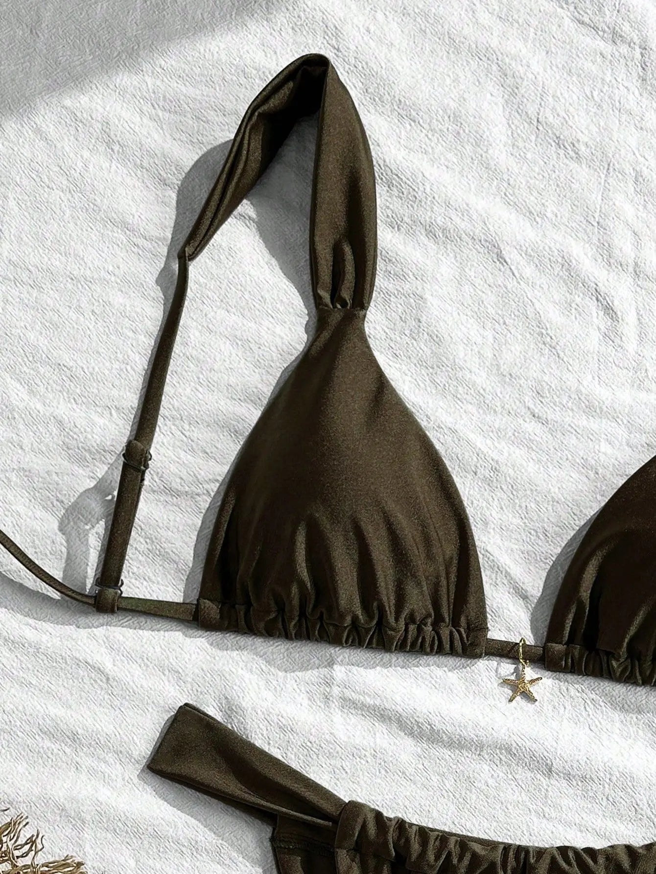 Sexy Starfish Ornament Bikini Set 2026 Women Sky Blue Pleate Push Up Bra Pleate Thong Swimwear Beach Bathing Suit Micro Swimsuit