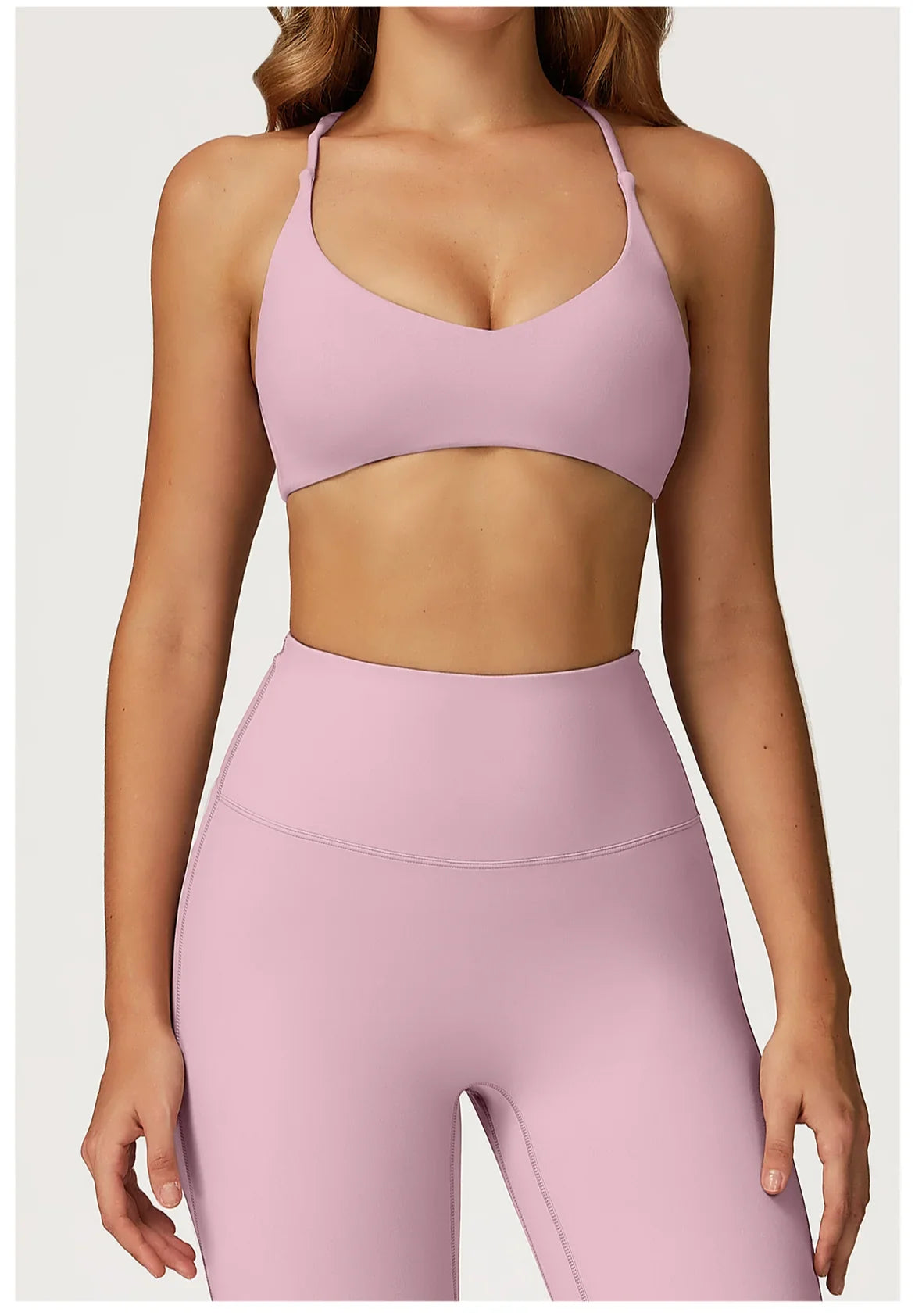 Summer U-Shaped Multi-Strap Cross Back Women Pilates Fitness Sports Bra Top Gym Yoga Athletic Tight Workout Jog With Chest Pad