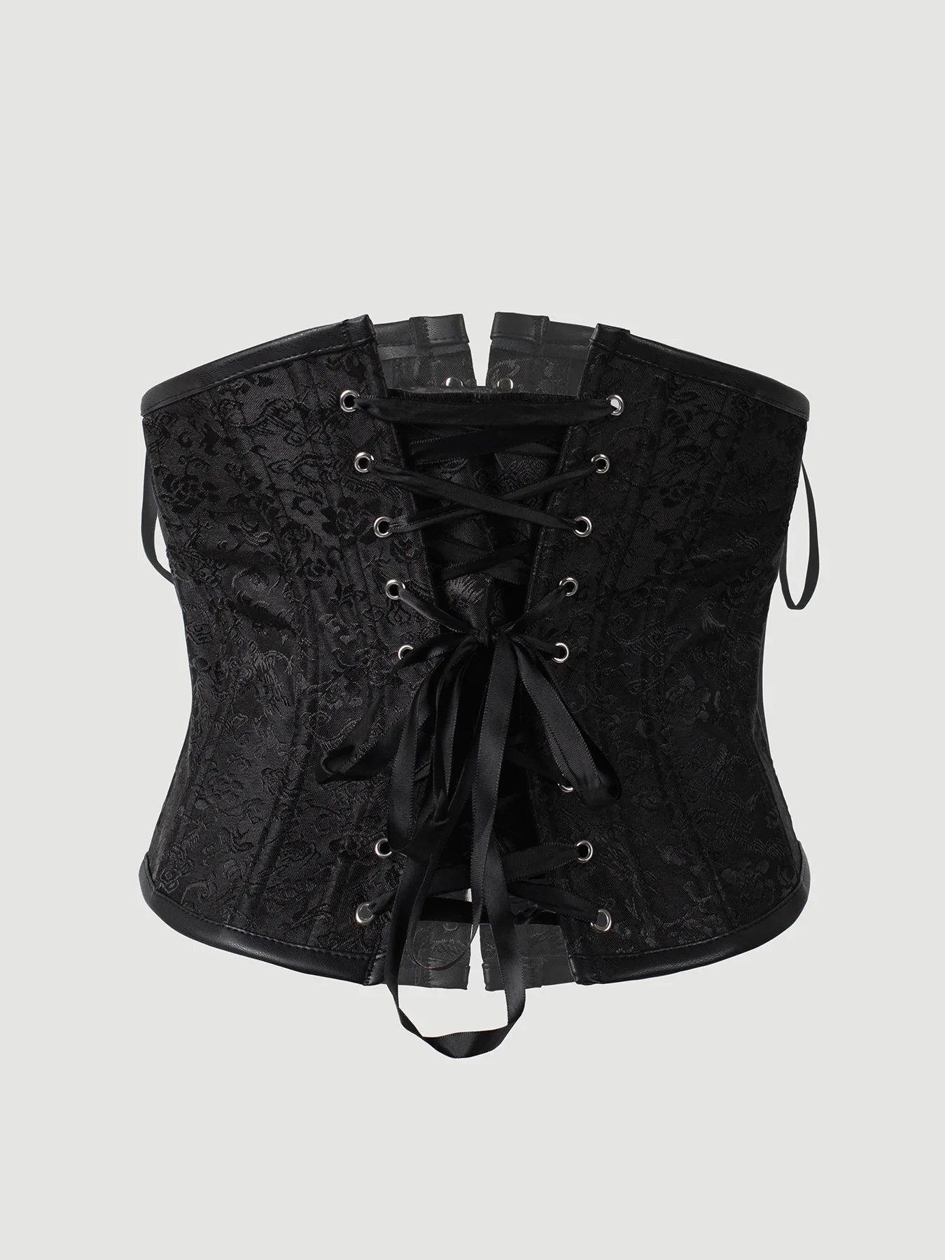 Sexy Leather Tight Corset Jacquard Waist Cincher Bust Support Shapewear New Lace-up Court Casaul Elegant Style Corset B8RO