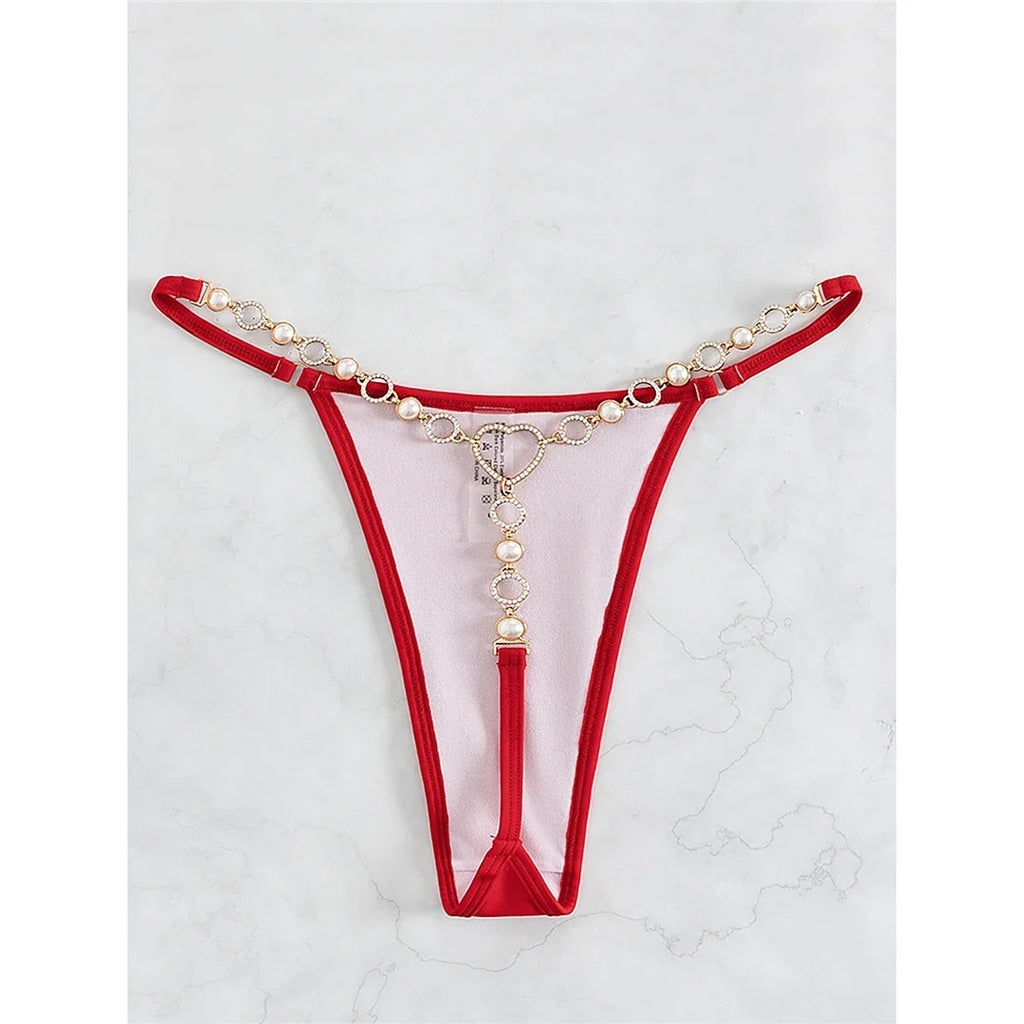 Diamond Extreme Mini Micro Thong Bikini Women Swimwear Female Swimsuit Two-Pieces Bikini Set Bather Bathing Suit Swim Lady V4329