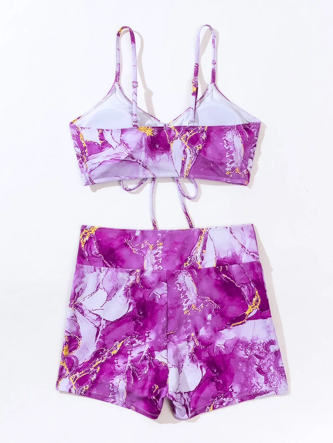 Strappy Bikini 2026 Women High Waist Swimsuit Tie Dye Drawstring Swimwear Female Bathers Bathing Swimming Swim Suit Beachwear