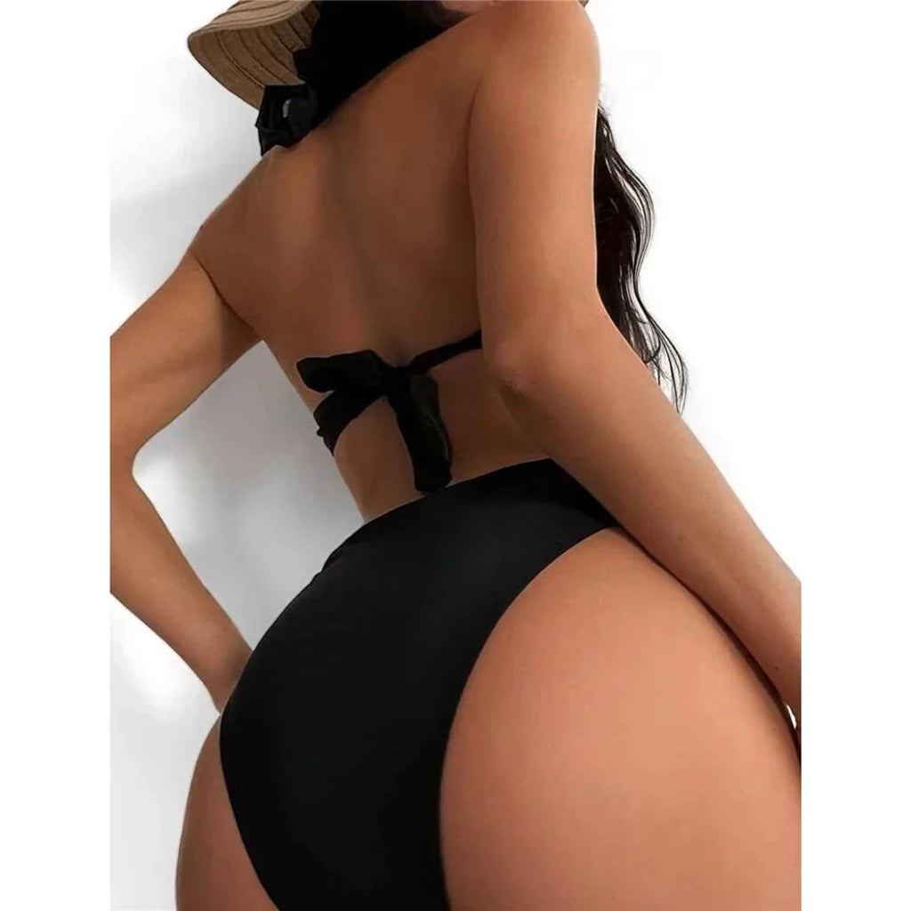 S - XL Underwired Cut Out Halter Women Swimwear One Piece Swimsuit Female Monokini High Cut Bather Bathing Suit Swim Lady V4418