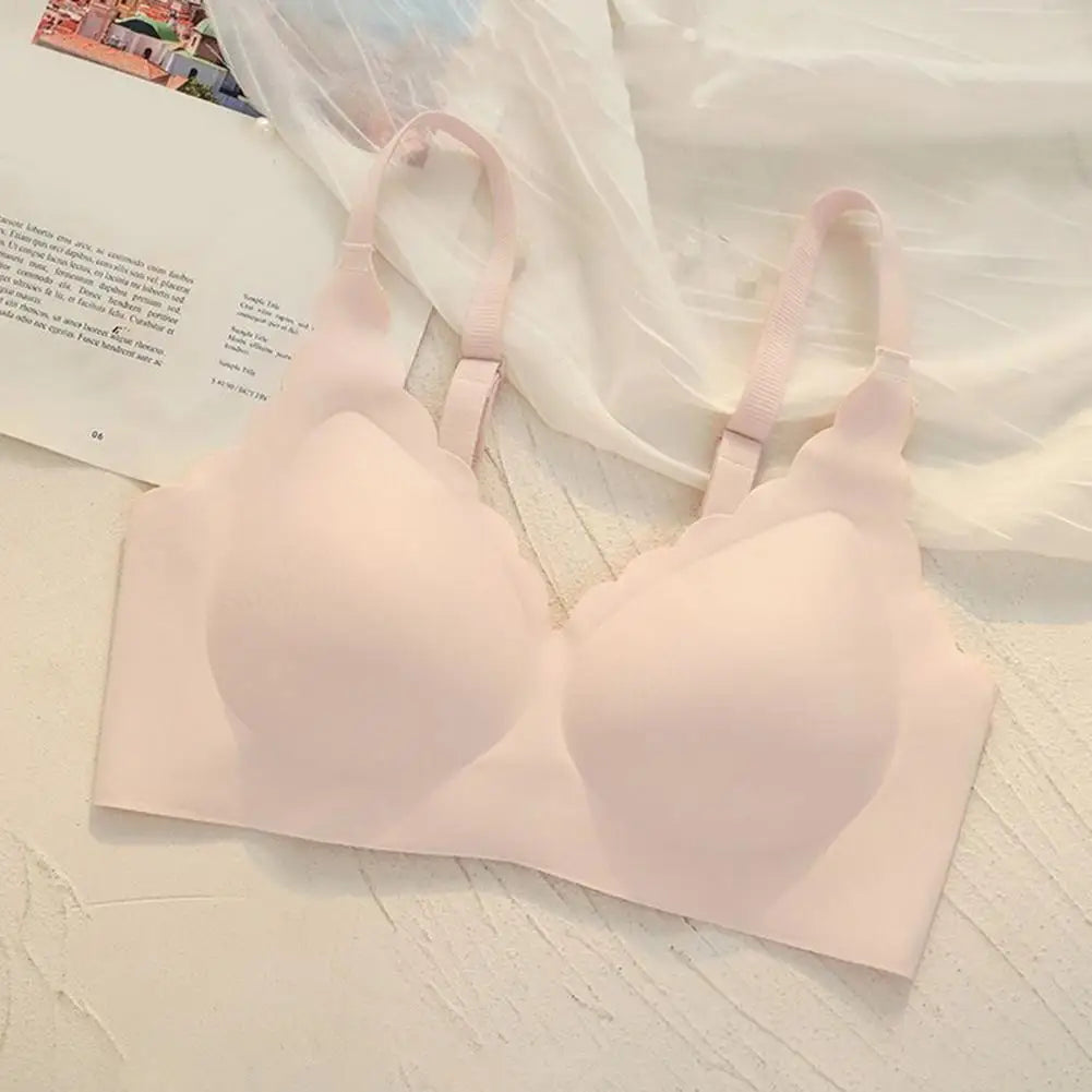 Women's Wireless Bra Full Coverage Push Up Support Bralette Seamless No Underwire Comfort Bra Wavy Edge Yoga Sports Bra