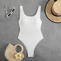 S - XL Wrinkled Backless Female Swimwear One Piece Swimsuit Women High Leg Cut Bather Slim Bathing Suit Swim Bodysuit Beachwear