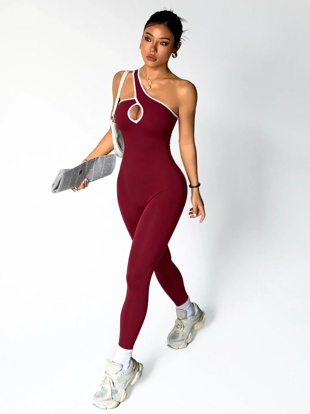 Women Seamless Yoga Jumpsuit Workout Bodysuit Tummy Control Butt-Lifting Gym Clothes Sleek Sportswear Striped Athletic Outfit