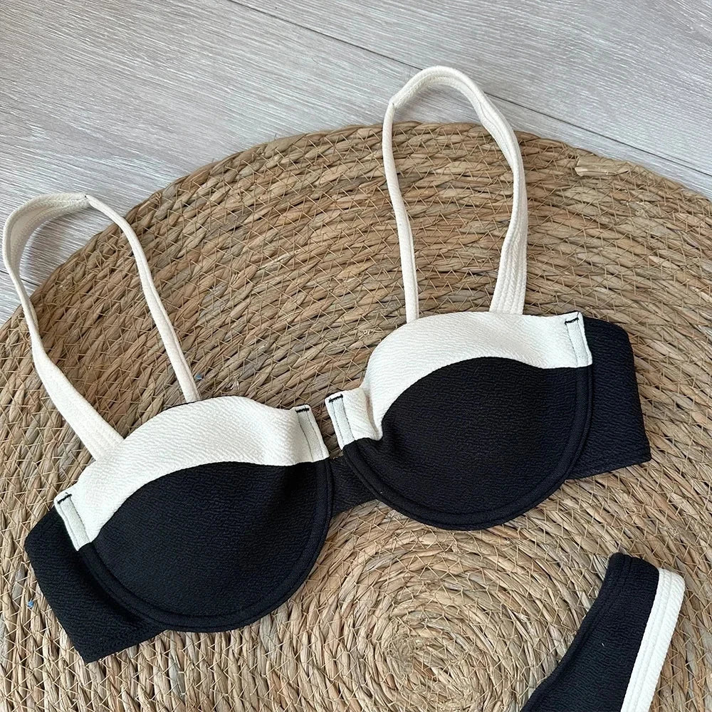 Patchwork Micro Bikini Push Up Women Swimsuits 2025 Sexy Female Swimwear Brazilian Bikini Set Thong Biquini Swim Suits Beachwear