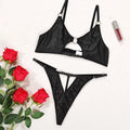 Toucheart Sexy Hollow Out Halter Chain Lingeries Bra Set Exotic Glossy Pu Leather Set Underwear For Women Bra Set Sexy Lingerie