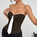 Spring Summer Women's Tank Top 2026 New Sexy Strapless Crop Top Fashion American Style Fishbone Corset Lady Night Club Camisole
