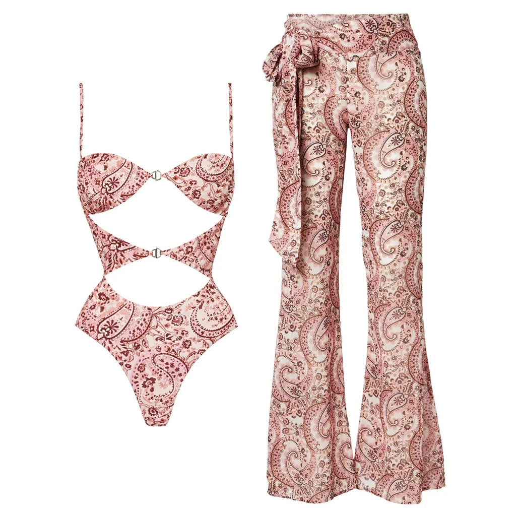 2026 3Pcs Bandeau Biquini Women Sexy Bikini Women Swimsuit Printed Swimwear Female Swim Suit Mini Skirt Bathingsuit Beachwear