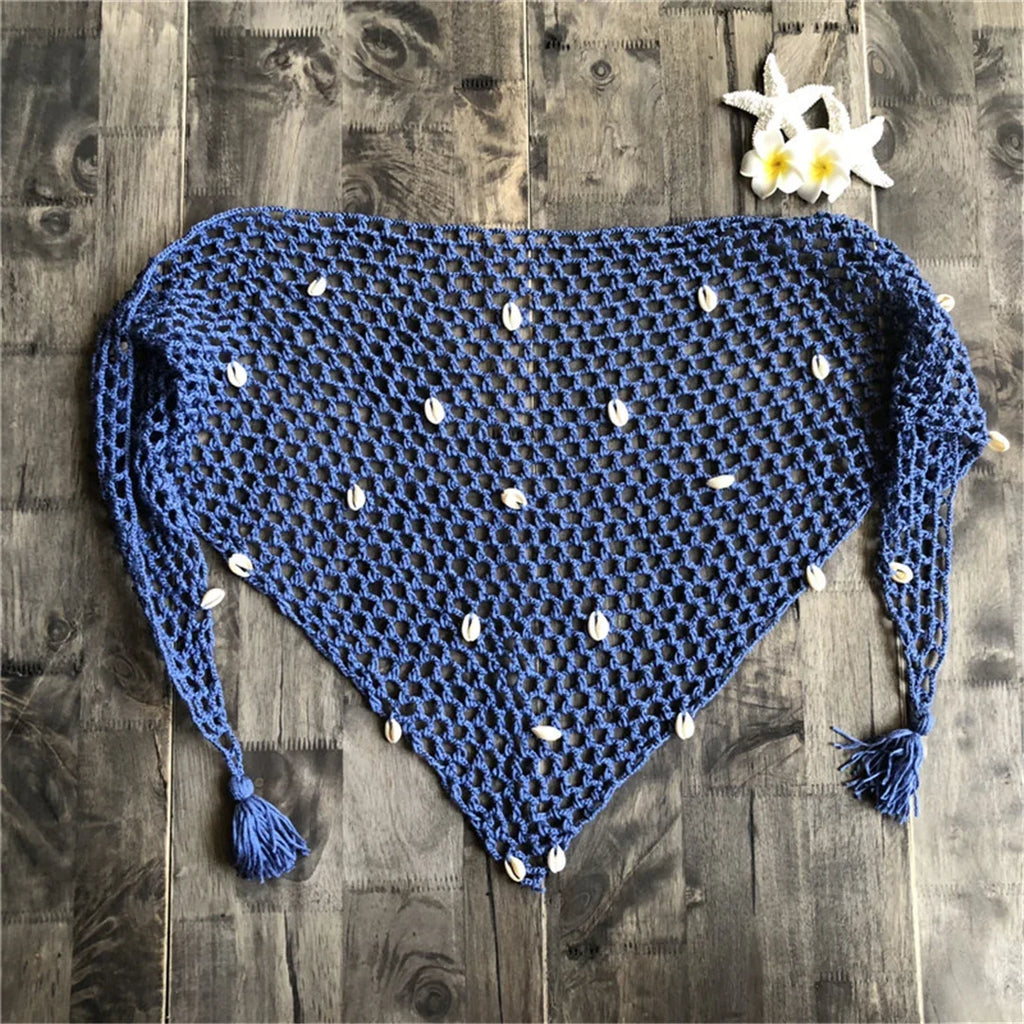 7 Colors Hollow Out Crochet Knitted Sarong Pareo Beach Cover Up Cover-ups Beach Dress Beach Wear Beachwear Female Women V7010