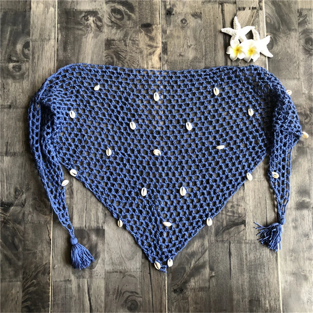 7 Colors Hollow Out Crochet Knitted Sarong Pareo Beach Cover Up Cover-ups Beach Dress Beach Wear Beachwear Female Women V7010
