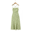 New Style Sexy Slim-fit High-waisted Dress With Back Straps Jacquard Over-the-knee Long Dress For Women Pure Desire Dress AWPU