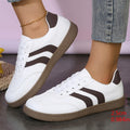 Plus Size 44 Women's Stripe Flats Fashion Lace Up Platform German Training Shoes Women Comfortable Non Slip Low Top Sneakers