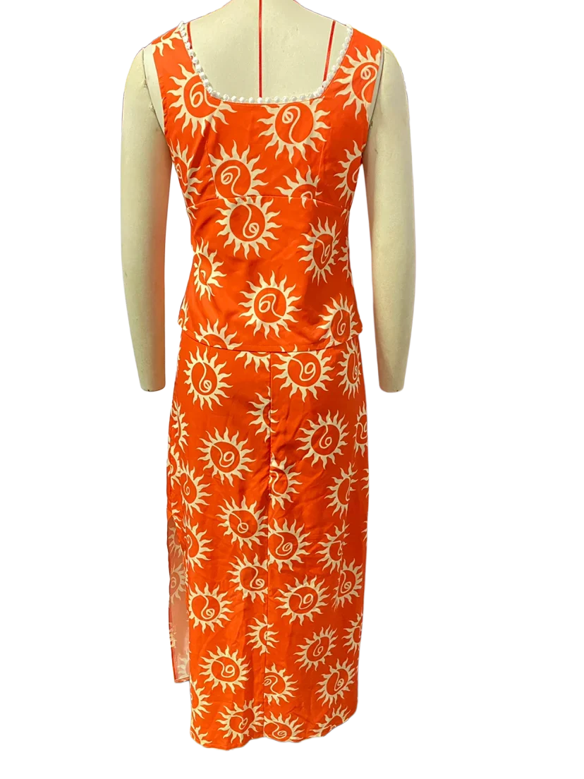 Foridol Top Skirt Dress Set Spring Summer Slit Maxi Long Dress Suit Matching Set Boho Beach Dress Vestidos Women Clothing 2025